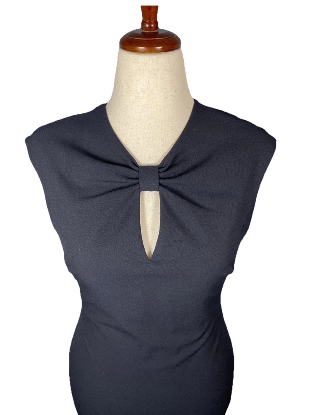 Ted Baker London Navy Blue Sleeveless Kezzia Keyhole Midi Sheath Dress 3 US 8-10 - Picture 2 of 9
